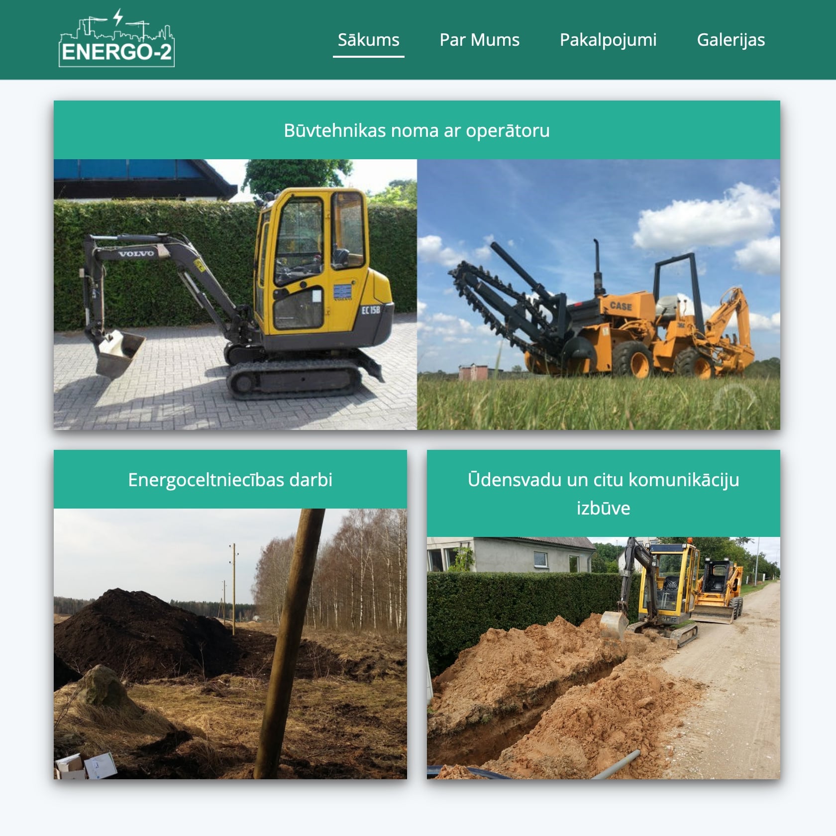 Screenshot of Energo2.lv Homepage